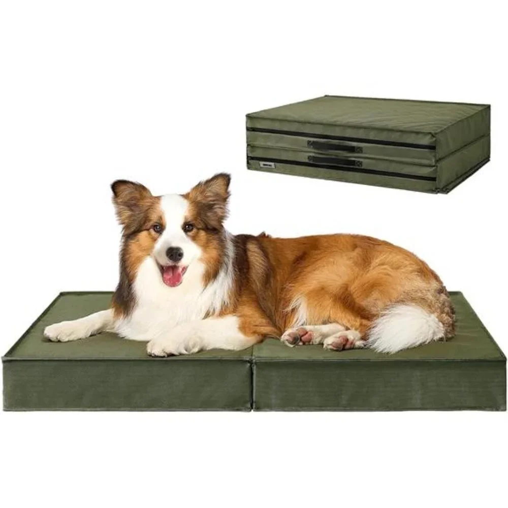 Foldable Waterproof Large Dogs Orthopedic Dog Bed with Washable Removable Cover